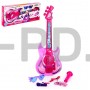 Игрушка музыкальная гитара «Играй и пой», с микрофоном, звуковые эффекты, цвет розовый