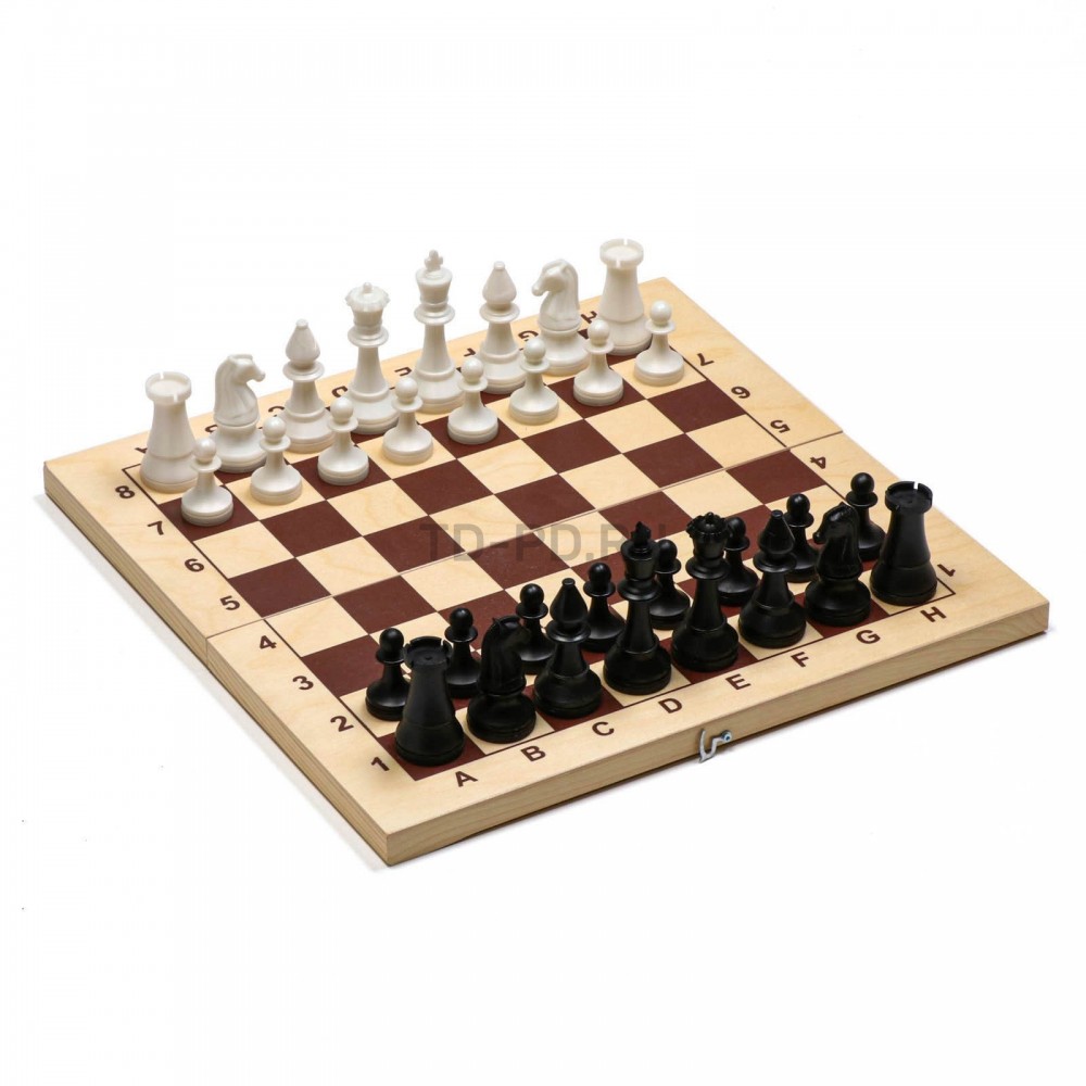 Шахматы гроссмейстерские (доска дерево 43х43 см, фигуры пластик, король h=10.5 см)