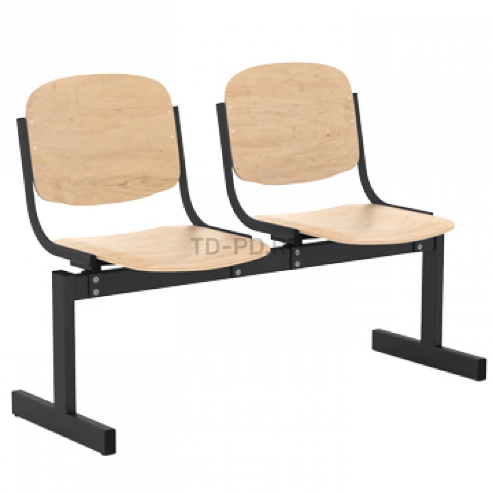 Блок стульев 2-местный, жесткий, не откидывающиеся сиденья