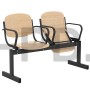 Блок стульев 2-местный, жесткий, откидывающиеся сиденья, с подлокотниками